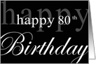 Happy 80th Birthday Lettering card