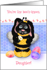 Daughter Cute Bumble Bee Bunny Easter card