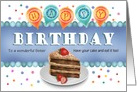 Custom Front Sister Chocolate Cake Strawberry Happy Birthday card