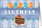 Work Wife Chocolate Cake Strawberry Happy Birthday card
