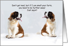 Fart Test St Bernards Dog COVID-19 Social Distancing Humor card