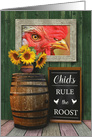 Chicks Rule the Roost Chicken Rooster SunflowerTheme Blank Note card