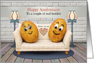 Couch Tater Couple Happy Anniversary Social Distancing Humor card