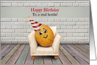 Hottie Couch Tater Girl Happy Birthday Social Distancing Humor card