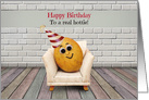 Hottie Couch Tater Guy Happy Birthday Social Distancing Humor card