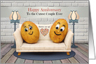 Couch Taters Couple Happy Anniversary Social Distancing Humor card