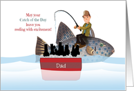 Custom Front Catch of the Day Fathers Day Humor card