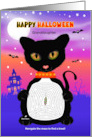 Custom Front Granddaughter Black Cat Maze Happy Halloween Activity card