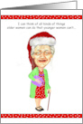 Custom Granny Humor in Santa Hat Red Polka Dots card