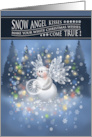 Snow Angel Kisses Snowflakes White Christmas card