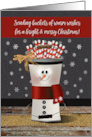 Buckets of Warm Wishes Snowman Christmas card