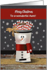 Custom Front Aunt Buckets of Wishes Snowman Christmas card
