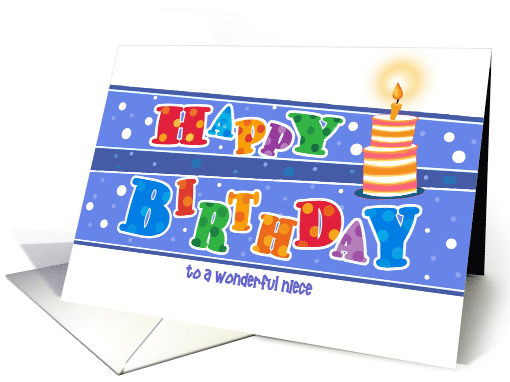 Custom Front Lit Cake Happy Birthday Niece card (1531070)