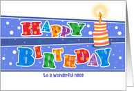 Custom Front Lit Cake Happy Birthday Niece card