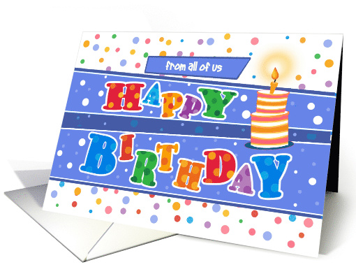 Business Custom Front Happy Birthday From All of Us card (1531120)