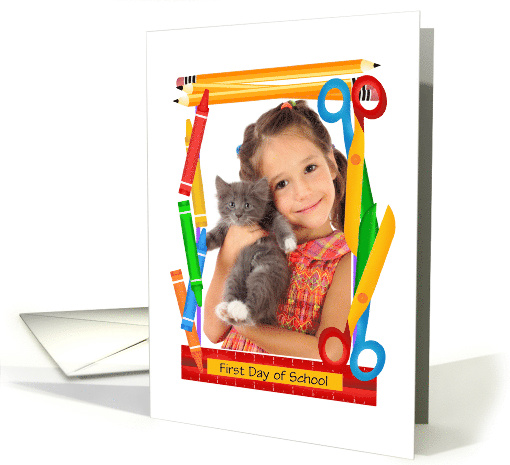 Custom School Days Theme Portrait Photo card (1534936)