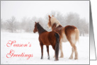 Horses in Snow Season’s Greetings Christmas card