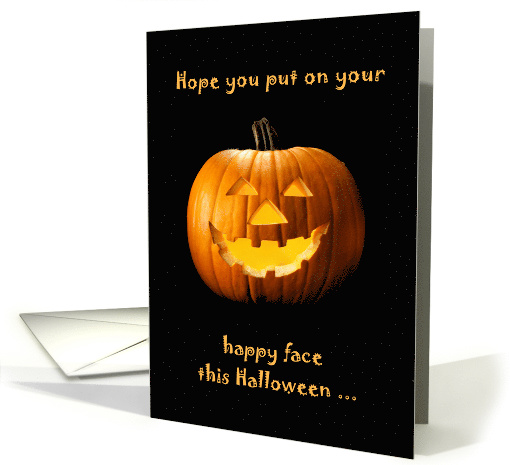 Happy Face Jack O Lantern Halloween card (1543684)