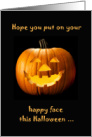 Happy Face Jack O Lantern Halloween card