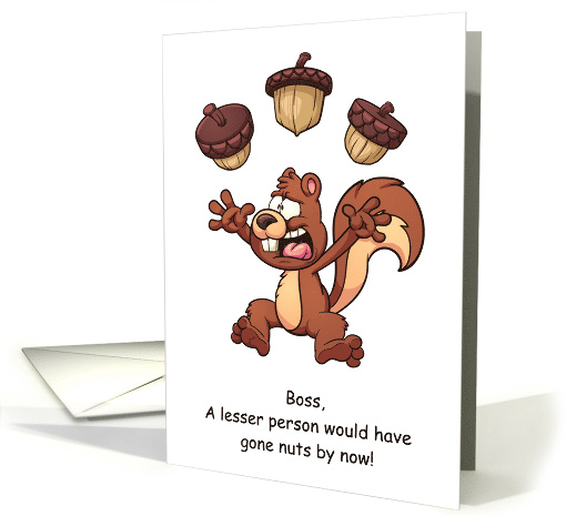 Humorous Squirrel Theme Boss's Day card (1545702)