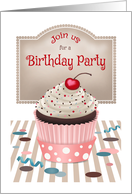 Cupcake Theme Birthday Party Invitations card