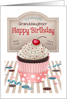 Custom Front Granddaughter Cupcake Birthday card