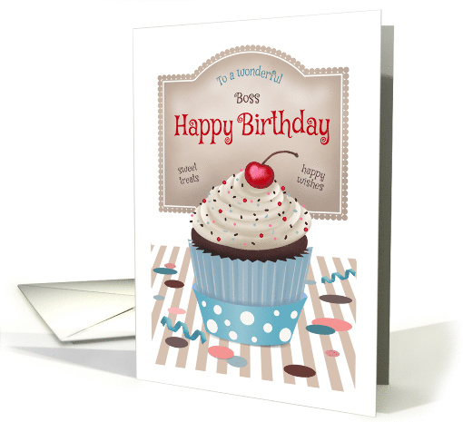 Boss Male Sweet Cherry Cupcake Birthday card (1547042)