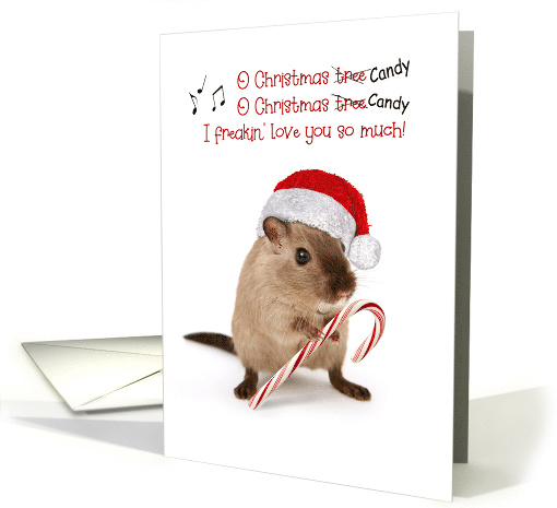 O Christmas Candy Mouse Humorous Christmas card (1547244)