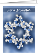 Happy Chrismukkah Lit Star of David Wreath card