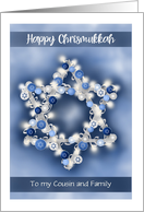 Cousin and Family Ornamental Happy Chrismukkah Holiday card