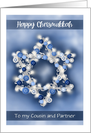 Cousin and Partner Ornamental Happy Chrismukkah Holiday card