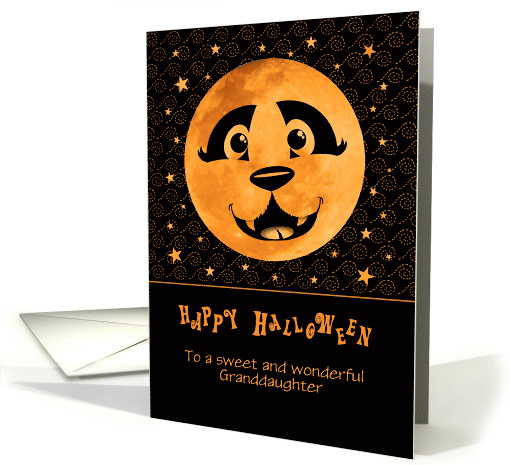 Custom Front Granddaughter Panda Moon Halloween card (1547826)