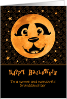 Custom Front Granddaughter Panda Moon Halloween card