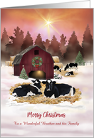 Custom Front Brother and Family Dairy Farm Cows Christmas card
