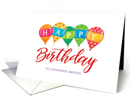 Fun Birthday Balloon For Employee Business Birthday card (1551236)