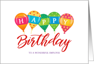 Fun Birthday Balloon For Employee Business Birthday card