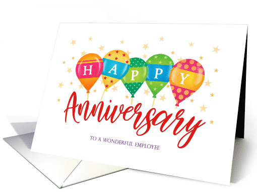 Happy Balloons Business Employee Anniversary card (1551252)