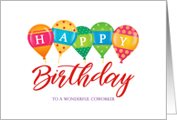 Fun Birthday Balloon for CoWorker Business Birthday card