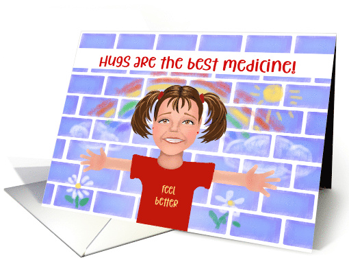Hugs are the best medicine For Cancer Patients Get Well card (1551840)