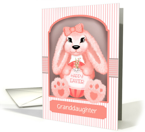 Custom Front Granddaughter Coral Easter Bunny Egg Easter card