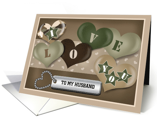 Custom Front Camouflage Theme Valentines Day Humor card (1554756)