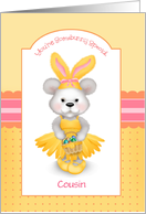 Custom Front Bear in Yellow Bunny Ears Cousin Easter card