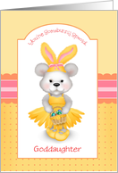 Custom Front Bear in Bunny Ears Goddaughter Easter card