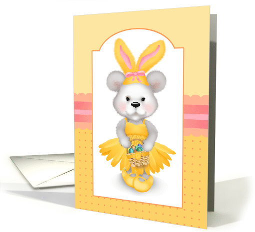 Teddy Bear in Bunny Ears Easter Theme Plain Note card (1555364)