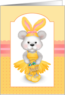 Teddy Bear in Bunny Ears Easter Theme Plain Note card