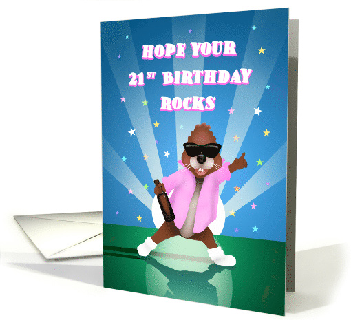 Party Animal Dancing in Moonlight 21st Birthday card (1558026)