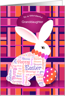 Granddaughter Word Art Easter Bunny Happy Easter card