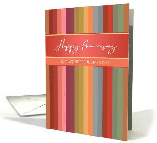 Timeless Stripes Business Employee Happy Anniversary card (1564196)