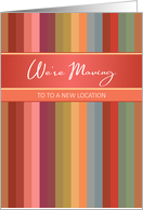 Modern Stripes Business We Are Moving Relocating Announcement card