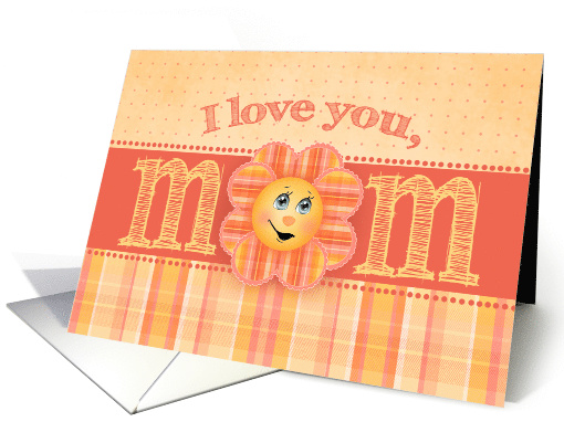 I love You Mom Plaid Heart Happy Flower Happy Mothers Day card
